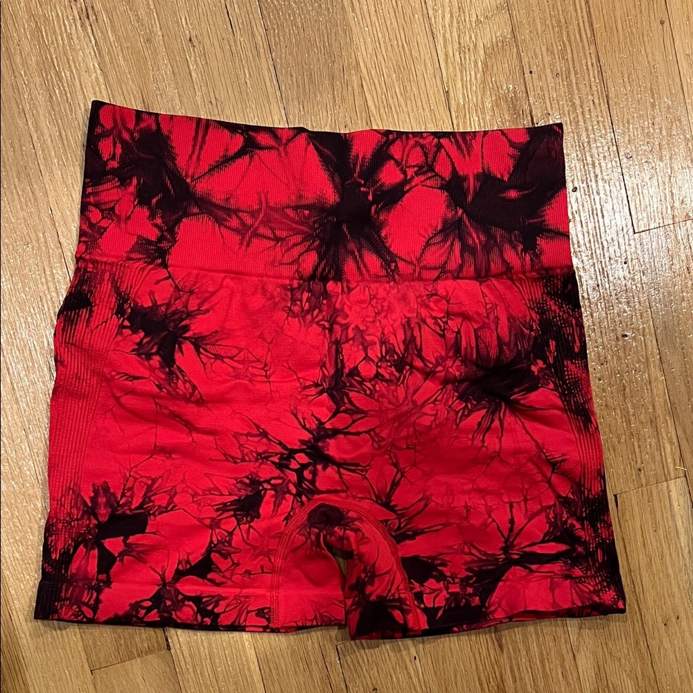 Red and Black tie-dye Shorts